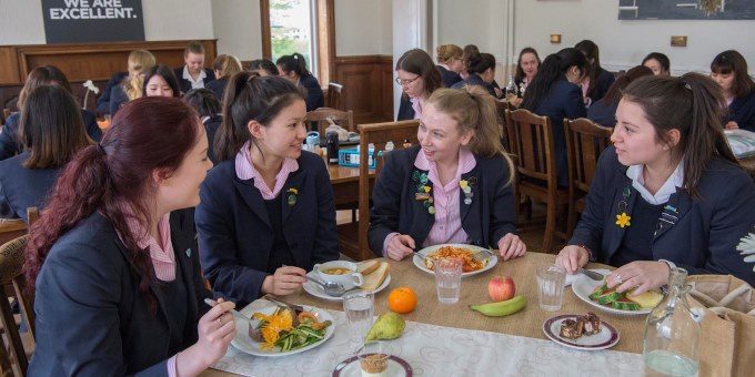 Pupils in Sixth Form Dining Room – Harrogate Ladies’ College