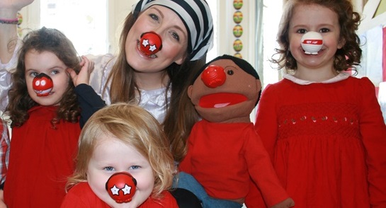 Fairy Enchantica joins children at Bankfield Nursery and Pre-Prep for a Red Nose Day adventure