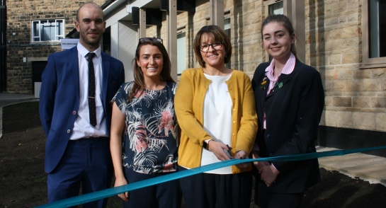 Director of Wellness Richard Farnan; Assistant Director of Wellness Laura Brookes; Shaw Mind Foundation CEO Kate Majid; and the School’s Wellness Prefect Mollie Wilson at the official Wellness Centre opening at Harrogate Ladies’ College