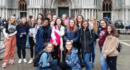 Harrogate Ladies' College Chapel Choir outside St Mark's Basilica