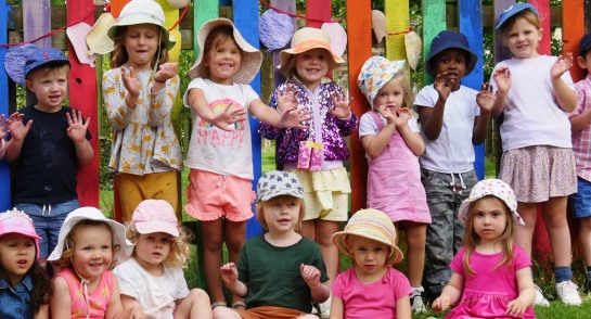 The Holiday Club children saying hello