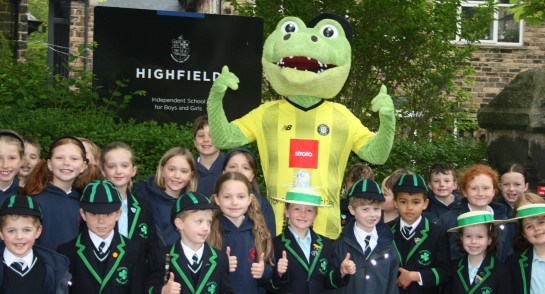 Harry Gator and Highfield pupils