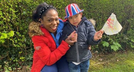 Mother and son celebrate the Coronation