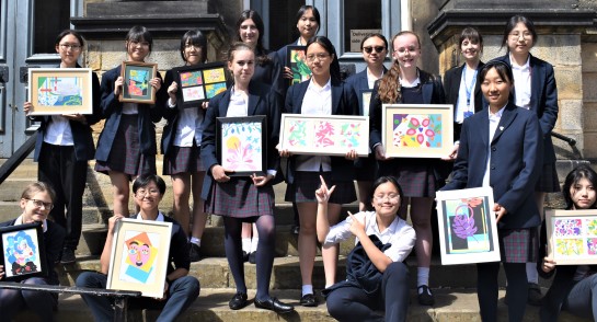 Filling Gallery Walls: Lower 5 pupils at Harrogate Ladies' College create artwork for a gallery wall at local charity, Harrogate Homeless Project's Springboard Day Centre