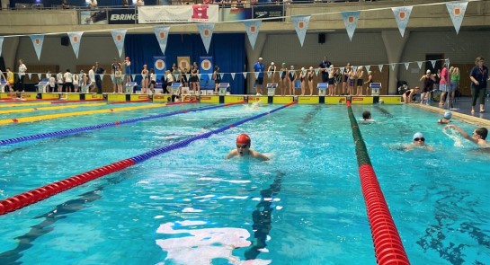 Highfield Prep School pupils compete in the North East Division of the English School Swimming Finals