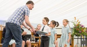 Highfield pupils inspired by futuristic images of Harrogate, James McKay, Faculty of Engineering & Physical Sciences at University of Leeds, presents prizes to Highfield Prep School pupils at the annual Speech Day & Prizegiving.