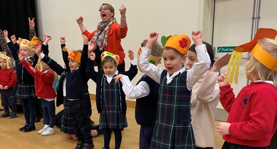 Reception and Transition pupils take part in Harvest Sing