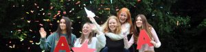 Harrogate Ladies' College pupils celebrating A-Levels