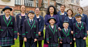 Harrogate Ladies College Principal (Acting), Mrs Joanna Fox, and pupils from the Harrogate Ladies' College family of schools.