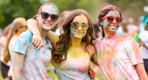 Harrogate Ladies' College pupils enjoy the annual Colour Run.