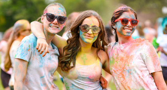 Harrogate Ladies' College pupils enjoy the annual Colour Run.
