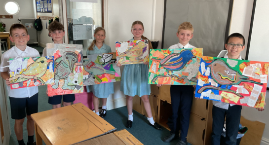 Prep 5 Birds and Collage artwork