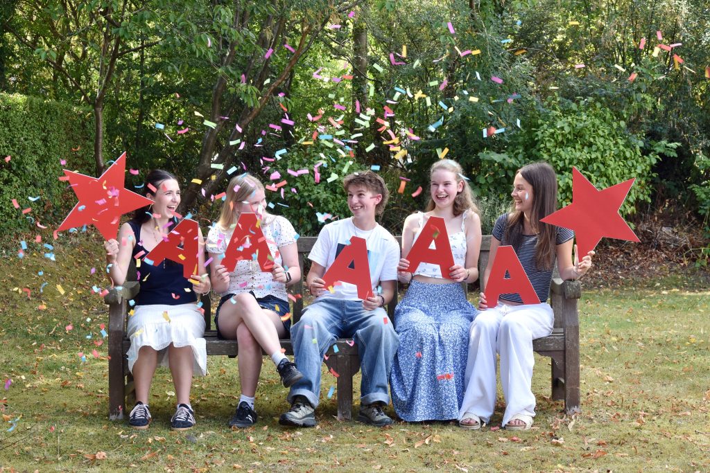 Pupils celebrate their outstanding A Level results