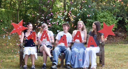 Pupils celebrate their outstanding A Level results